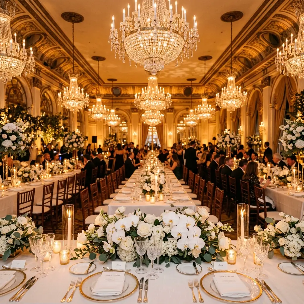 Luxury wedding reception setup